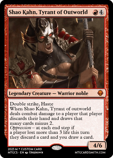 Shao Kahn, Tyrant of Outworld by Hndrddllrbilly | MTG Cardsmith